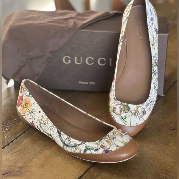 Gucci ballet flats- Horsebit Canvas Leather – Size 39.5 - Picture 5 of 15